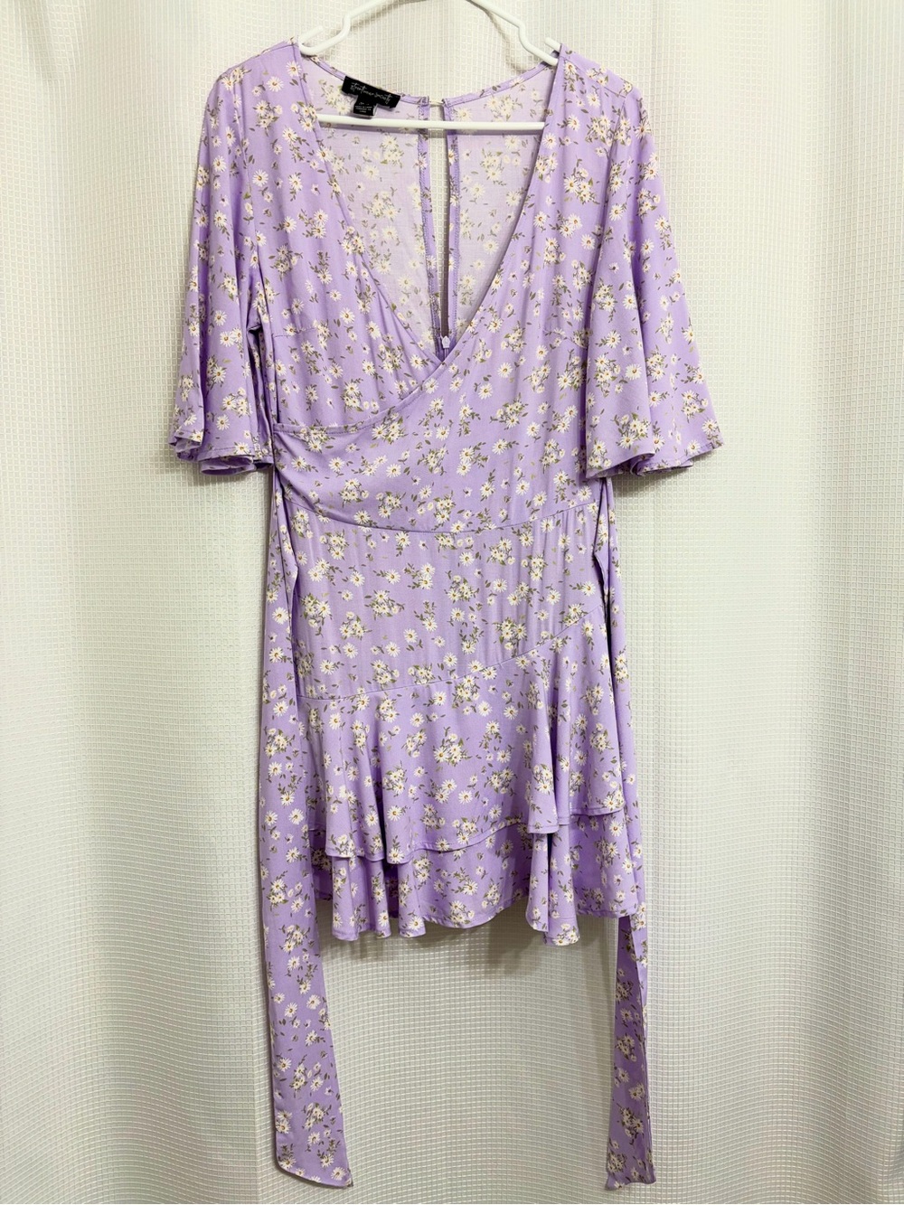 Streetwear Society Floral Wrap Mini Romper - Lavender